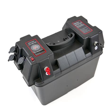 electric outboard motor battery box|Trolling Motor Battery Power Box, 12V, 60A fused .